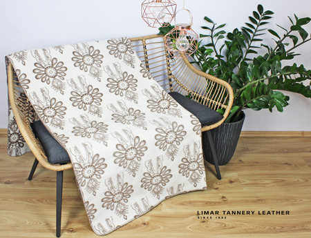 Koc bawełniany PARZENICE kremowo czekoladowe