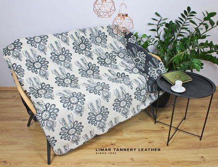 Koc bawełniany PARZENICE intensywne szaro białe