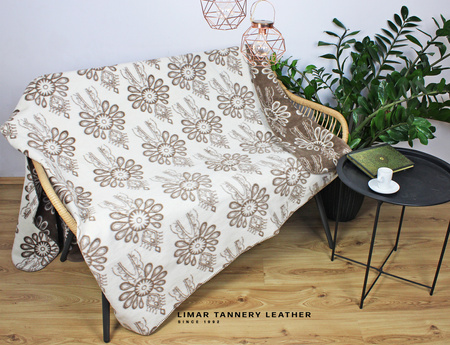 Koc bawełniany PARZENICE kremowo czekoladowe