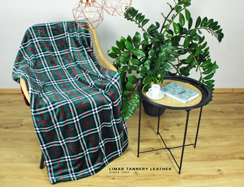 Koc MINKY POLAR kratka butelkowa zieleń 150x200cm