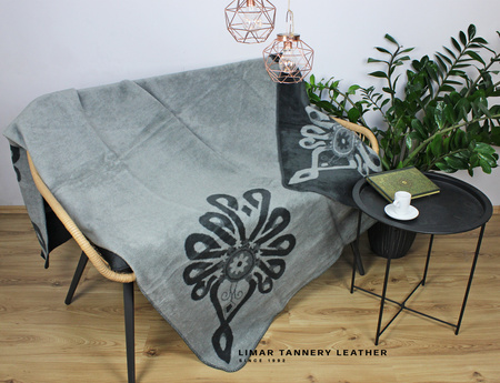 Koc bawełniany PARZENICA szara na cztery strony