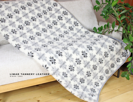 Koc wełniany GWIAZDKA SZARA