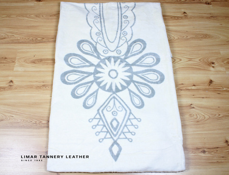 Koc bawełniany PARZENICA śmietankowo szara