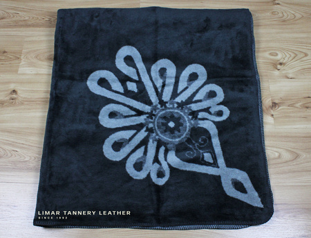 Koc bawełniany PARZENICA szara na cztery strony