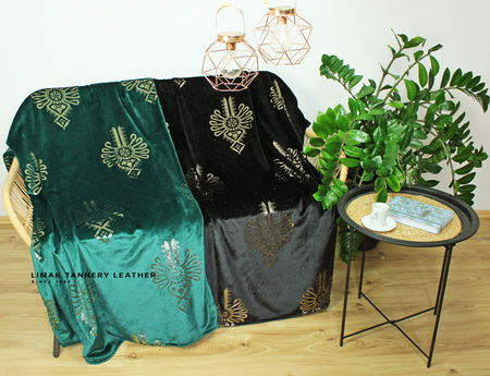 Koc MINKY POLAR parzenica złota na czarnym 150x200cm