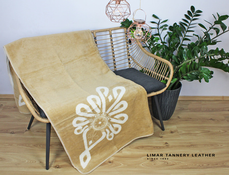 Koc bawełniany PARZENICA miodowa na cztery strony