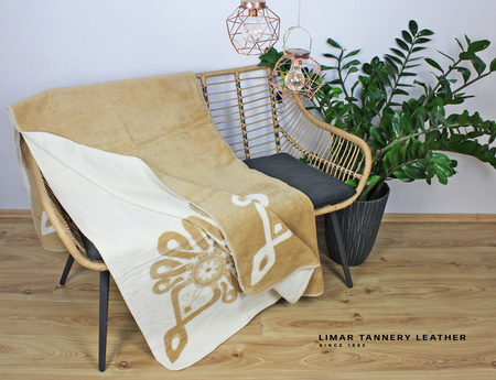 Koc bawełniany PARZENICA miodowa na cztery strony