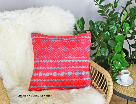 Poszewka minky-polar wzór skandynawski szary