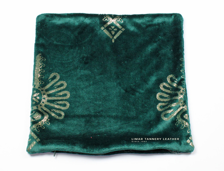 Poszewka minky-polar złota parzenica na zielonym tle