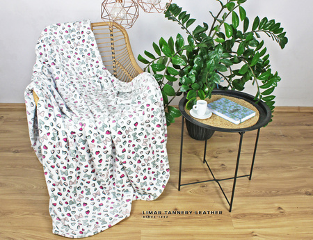 Koc MINKY POLAR kokardki na białym tle 150x200cm