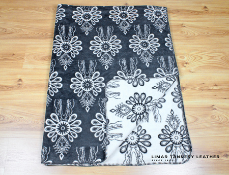 Koc bawełniany PARZENICE intensywne szaro białe