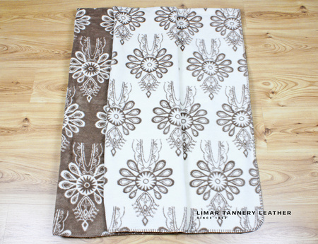 Koc bawełniany PARZENICE kremowo czekoladowe