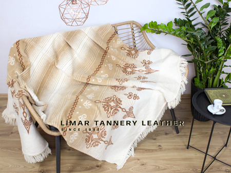 Koc bawełniany z frędzlami 0597-1