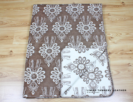 Koc bawełniany PARZENICE kremowo czekoladowe