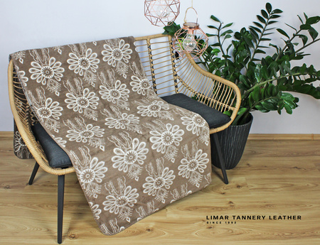 Koc bawełniany PARZENICE kremowo czekoladowe