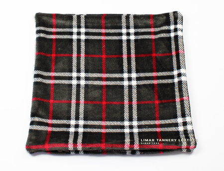 Poszewka minky-polar krata gorzka czekolada