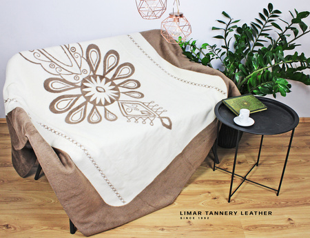 Koc bawełniany PARZENICA śmietankowo czekoladowa