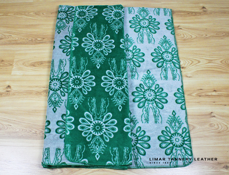 Koc bawełniany PARZENICE szaro zielone