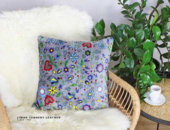 Poszewka minky-polar łączka na szarym tle