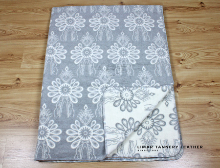 Koc bawełniany PARZENICE szaro białe