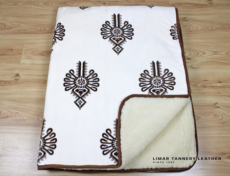 Koc wełniany z polarem CZEKOLADOWA PARZENICA NA ŚMIETANCE