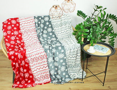 Koc MINKY POLAR szary sweterek 150x200cm