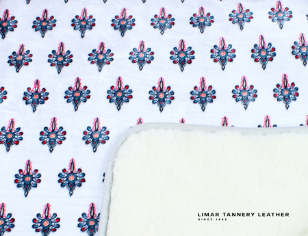 Koc wełniany z polarem KOLOROWE MINI PARZENICE na białym