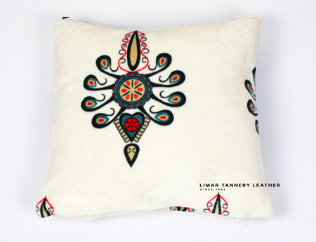 Poszewka minky-polar Biała-Kolorowa-Parzenica