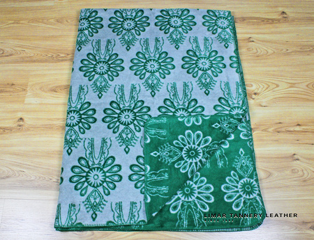 Koc bawełniany PARZENICE szaro zielone