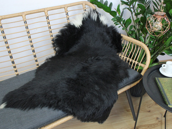 Skóra owcza CZARNA SATYNA Naturalny Kolor 122