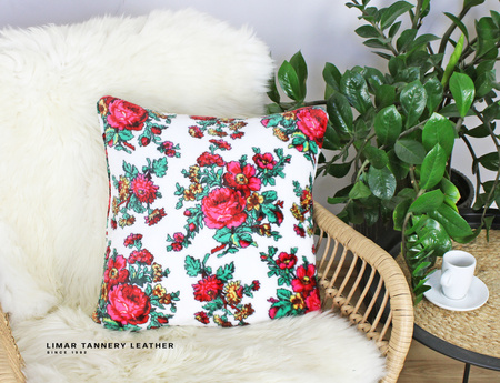 Poszewka minky-polar róże na białym tle