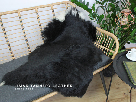 Skóra owcza CZARNA SATYNA Naturalny Kolor 122