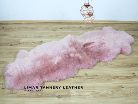 Dywan ze skór owczych dwójka RÓŻOWY