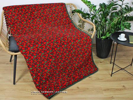 Koc wełniany z polarem RÓŻYCZKI Z OGRÓDKA