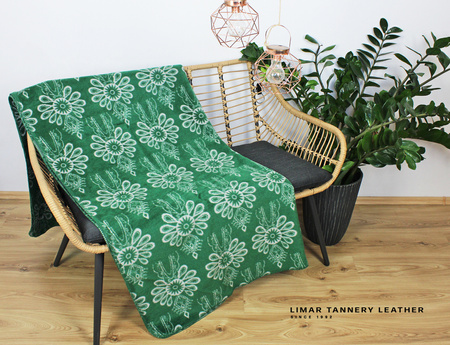 Koc bawełniany PARZENICE szaro zielone