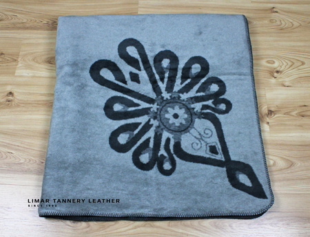 Koc bawełniany PARZENICA szara na cztery strony