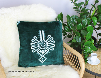 Poszewka minky-polar Biała parzenica na zielonym tle