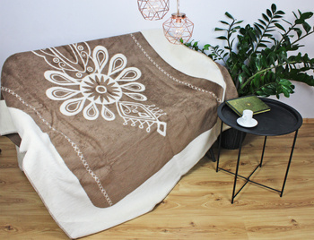 Koc bawełniany PARZENICA śmietankowo czekoladowa