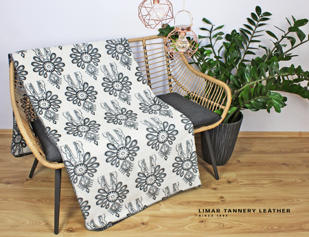 Koc bawełniany PARZENICE intensywne szaro białe