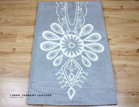 Koc bawełniany PARZENICA śmietankowo szara