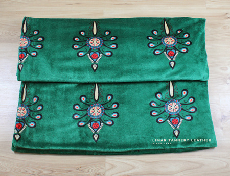 Koc MINKY POLAR kolorowa parzenica na zielonym tle 150x200cm