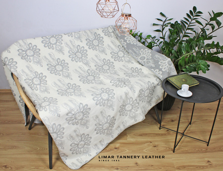 Koc bawełniany PARZENICE szaro białe