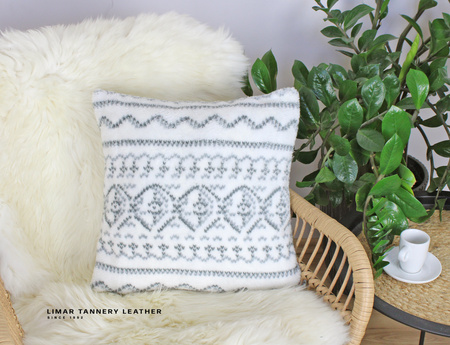 Poszewka minky-polar sweterek szary