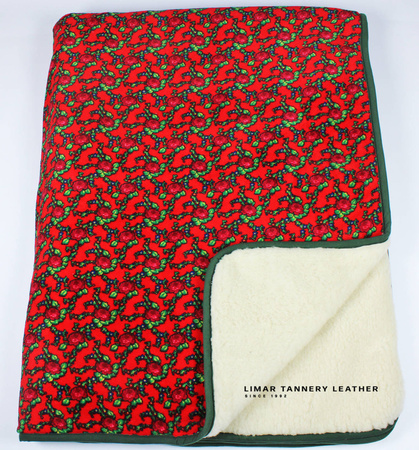 Koc wełniany z polarem RÓŻYCZKI Z OGRÓDKA