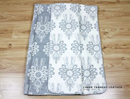 Koc bawełniany PARZENICE szaro białe