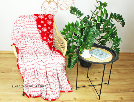 Koc MINKY POLAR czerwony sweterek 150x200cm