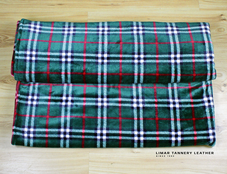 Koc MINKY POLAR kratka butelkowa zieleń 150x200cm