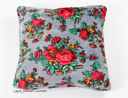 Poszewka minky-polar róże na szarym tle